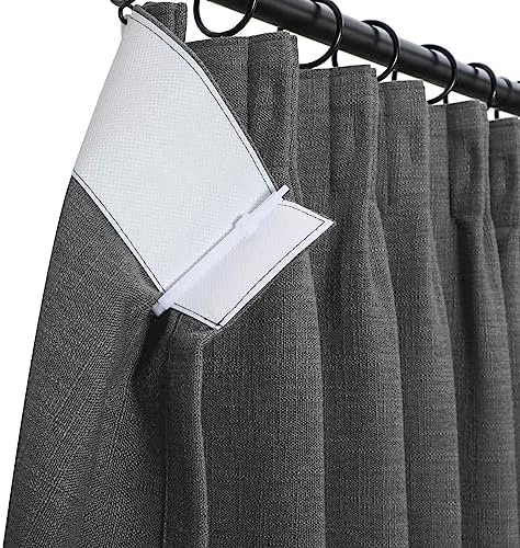 Drapifytex 84”Wx84”L Carbon Grey Living Room Linen Curtain, Pinch