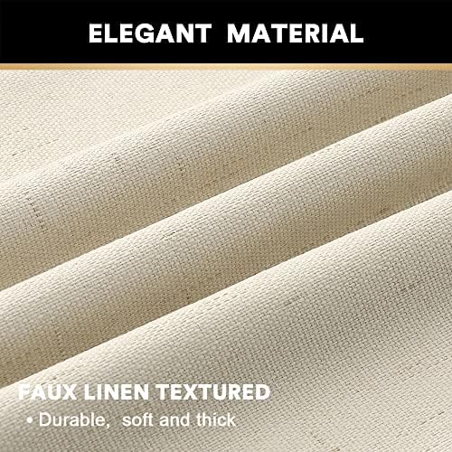 PrinceDeco 100% Blackout Linen Curtains for Bedroom Rich Textured