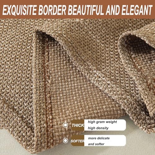 RUANLOV Cotton Linen Wrinkle Free Table Cloths, Cotton Linen