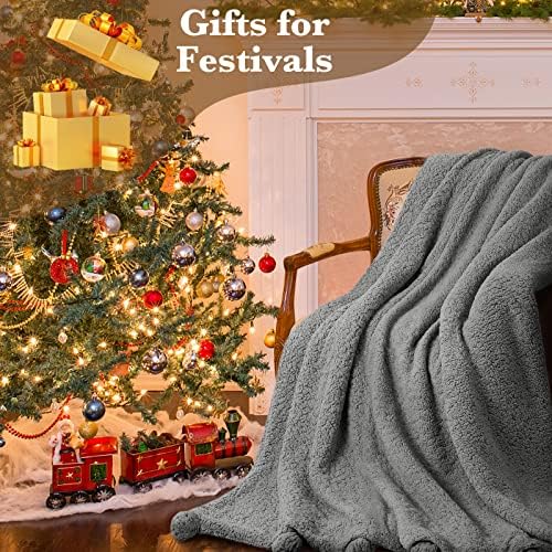 LBRO2M Sherpa Fleece Bed Blanket Super Soft Plush Warm Throw King