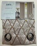 Set of 2 Zara Jacquard Curtain Panels With Grommets (Taupe, 84" Long)