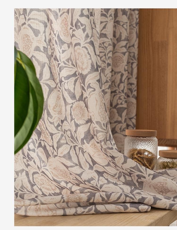 Beige Linen Back Tab Curtains 96 Inch Length for Living Room 1 Panel