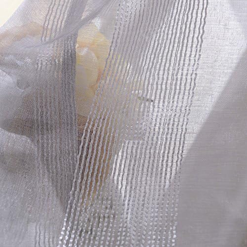 ELEOPTION 2 Piece Long Sheer Window Curtain Grommet Panels, Pure Color