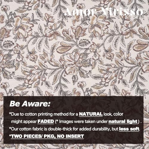 Amor Virisso Floral Throw Pillow Covers 18x18 Set of 2 Vintage Block