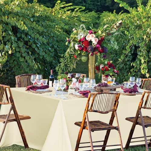 sancua Beige Tablecloths Rectangle, 6 Pack Table Cloth for 6 Foot