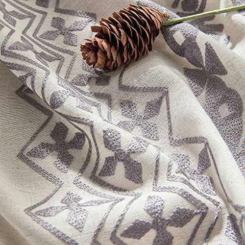 FOLKSIDE Linen Curtains 84 Inch Length 2 Panels Set for Living Room
