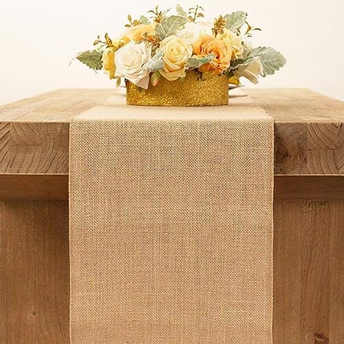 Tosnail 12 Pack 12" x 71" Burlap Table Runners, Rustic Jute Fabric