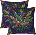 Feelyou Marijuana Weed Leaf Throw Pillow Covers for Couch Sofa Bed,Set