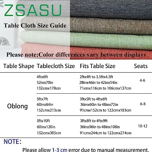 Rectangle Tassel Tablecloth, Washable Waterproof Wrinkle Free Table
