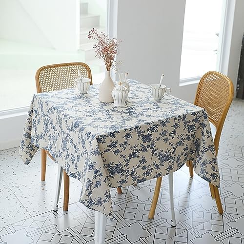 YiHomer Pastoral Square Table Cloth 100% Polyester Fabric 60 x 60 Inch