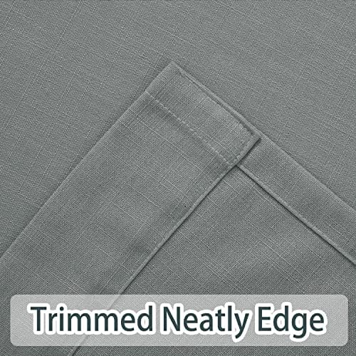 Macochico Linen Blend Curtains for Living Room,50W x 63L Grey Curtain