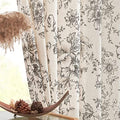 jinchan Floral Linen Curtains 72 Long for Living Room 2 Panels