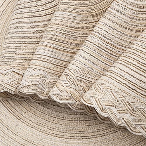 SHACOS Round Placemats Set of 6 Woven Round Table Mats 15 inch Braided