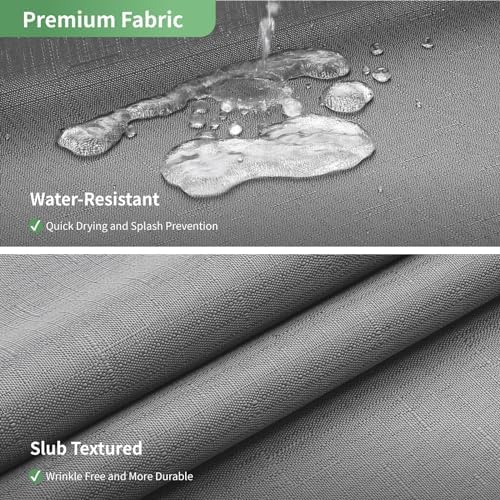 eachope No Hook Slub Textured Shower Curtain with Snap in