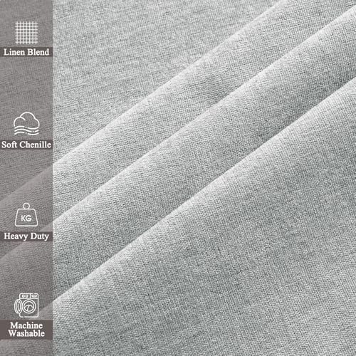 Fcosie 100% Blackout Chenille Curtains 63 Inch Length, Thermal