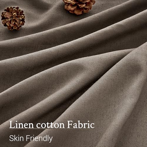 96 Inches Long Pleated Sheer Curtains,Dark Linen Blended Light