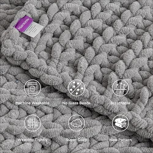 Maetoow Handmade 20 lb Soft Knitted Weighted Blanket, 60 x 80 in