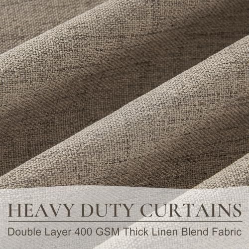 120 Inch Extra Long Pinch Pleat Blackout Heavy Linen