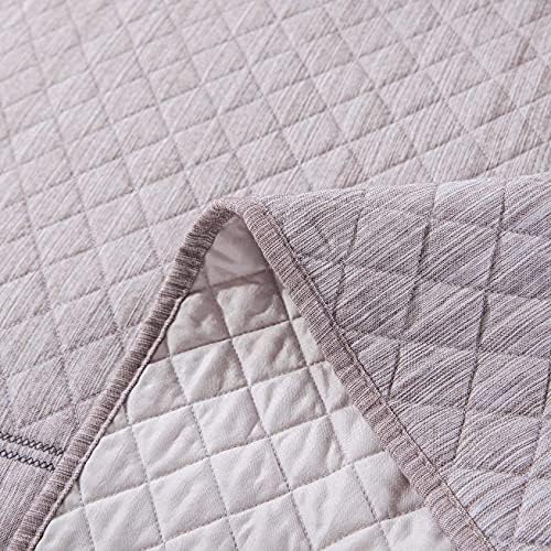 DaDa Bedding Twin 2-Piece Quilt Set, Heather Grey Embroidered
