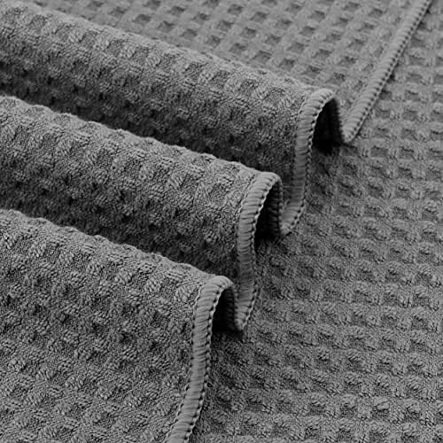 POLYTE 380 GSM Microfiber Waffle Kitchen Dish Tea Towel, 16x28 in