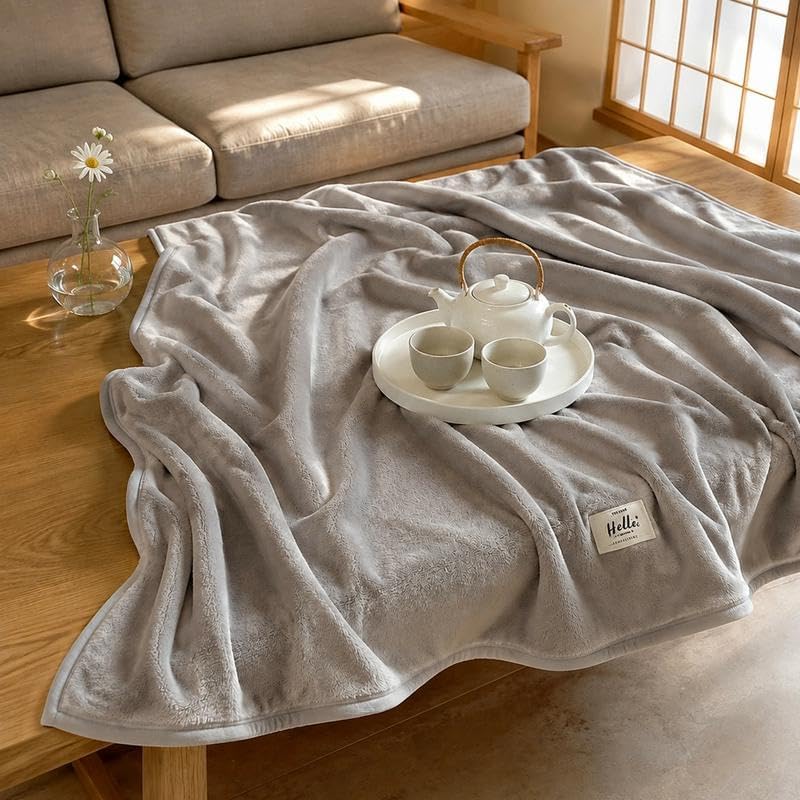 INFLAG Fleece Throw Bed Throw Blanket (60"x80",Gray)