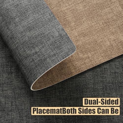 6 Placemats and 6 Coasters Set PU Leather Placemats for Dining Table