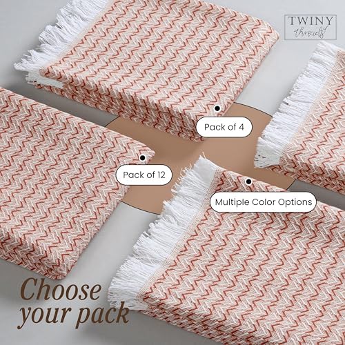 TWINY threads 4 Pc 100% Cotton Kitchen Towels, 16"x26", Quick Dry