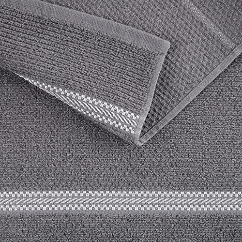 Martha Stewart Modern Waffle Kitchen Towel Set 6-Pack, Grey, 16"x28"