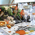 Placemats Set of 8, Thanksgiving Fall Pumpkin Maple Leaf Washable