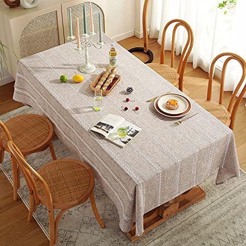 Chassic Rectangle Tablecloth 54 x 72 Inch, Farmhouse Boho Linen Table