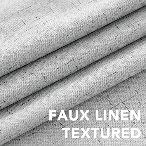 H.VERSAILTEX 100% Blackout Linen Curtains 120" L 2 Panels Glacier Gray