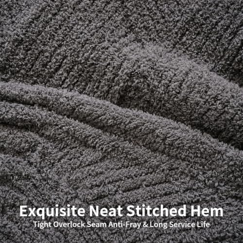 Knit Throw Blanket 50x60, Soft Diamond Texture, Slate Gray