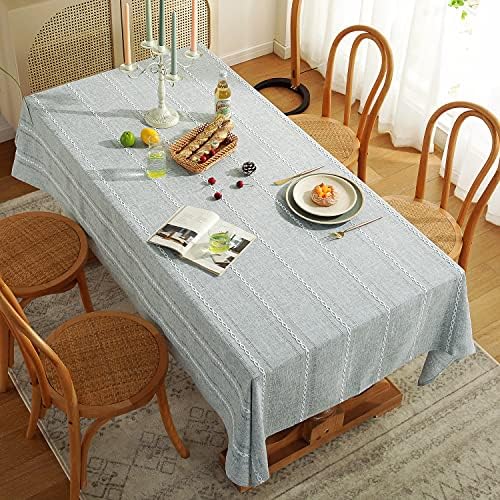 Chassic 60 x 60 inches Farmhouse Style Linen tablecloths, Wrinkle