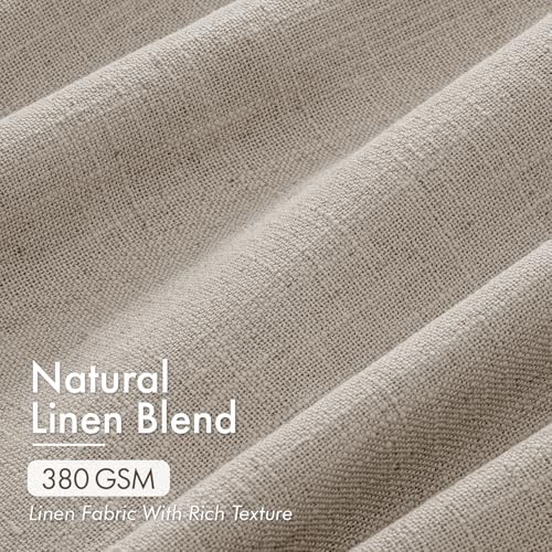 MIULEE 4 Panels Set Pinch Pleated Linen Curtains 96 Inch Burlywood