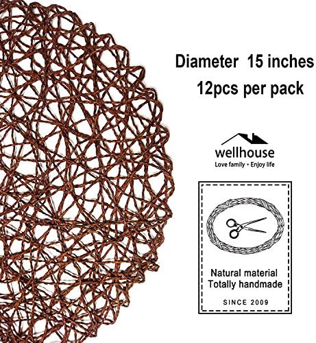 wellhouse Round Paper Fiber Woven Place Mats Decorative Placemat