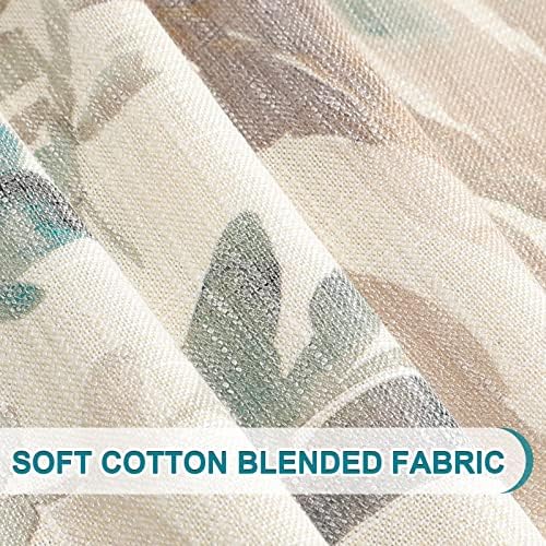 MYSKY HOME Linen Style Curtains 95 Inch Length Semi Sheer Light