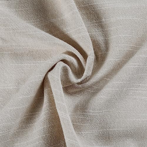 ChadMade Oatmeal Cotton Linen Curtain Light Filtering 52 x 84 Inch