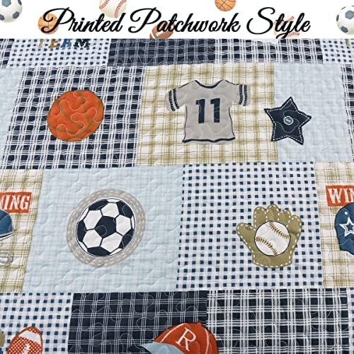 Cozy Line Home Fashions Blue Sports Baseball Basketball Soccer Ball