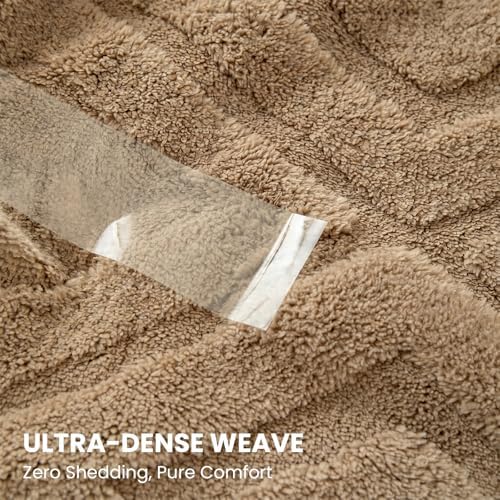 King Size Soft Cozy Sherpa Blanket,Tan Fleece Throw,108"x90"