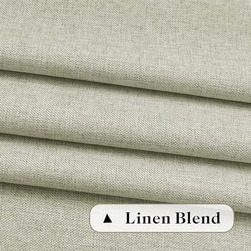 DONREN Linen Blend Back Tab Curtains Semi Sheer 50 x 108 Inch Natural