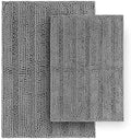 Tafts Striped Chenille Bathroom Rugs and Mats Sets, Ultra Soft