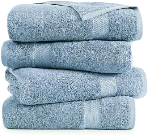 LANE LINEN Large Bath Sheet Soft Absorbent Quick Dry 4 Pack - Allure