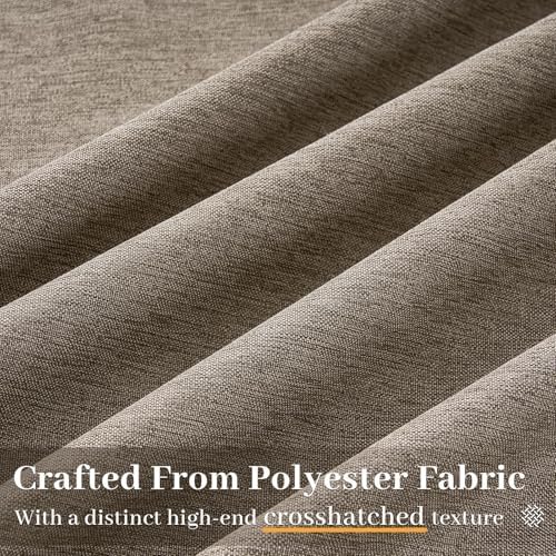 96 Inches Length Pinch Pleated Linen Curtains 2 Panels Burlywood