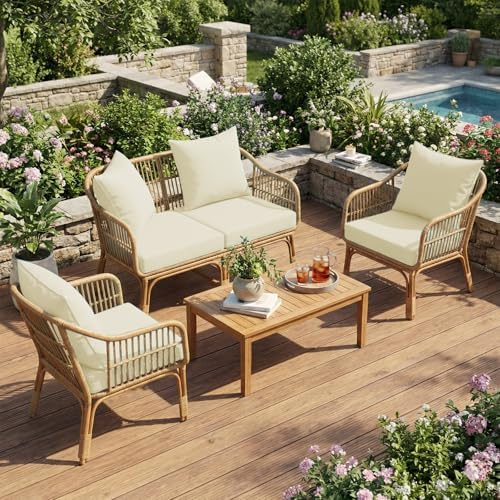 L’AGRATY Outdoor Chair Cushions for Patio Furniture:24" x 24" Deep