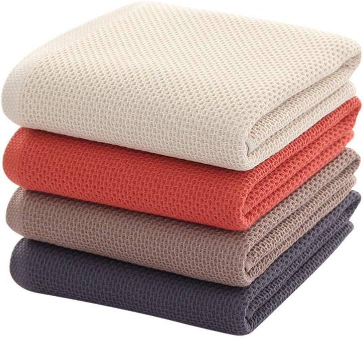100% Cotton Waffle Dish Towels 4 Pack, Heavy Duty Honeycomb Waffle