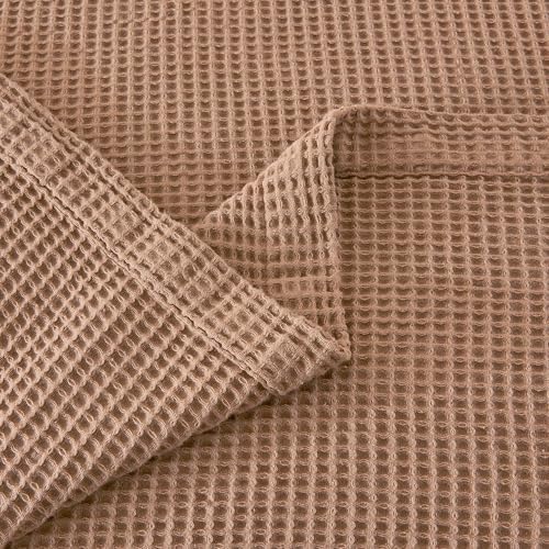 100% Cotton Taupe Blanket Full/Queen Size for Bed - Breathable and
