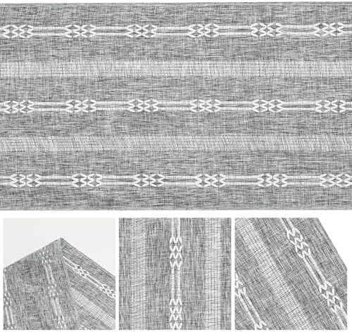 Artoid Mode Dark Grey Farmhouse Embroidered Hollow Table Runner