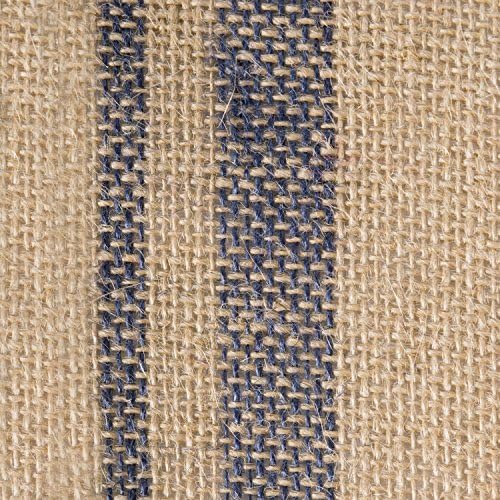 DII Jute Burlap Table Runner, 14x72, Double Border Blue, Farmhouse