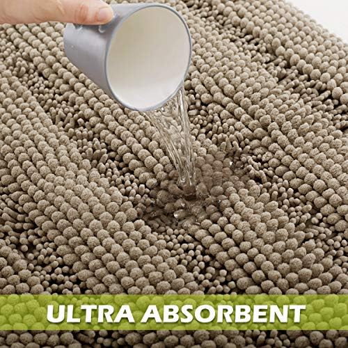 KGORGE Water Absorbent Bath Mat - Soft Bathroom Rugs Non-Slip Set