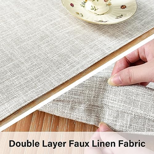 NEWISHER Reversible Double Layer Small Table Runner Faux Linen